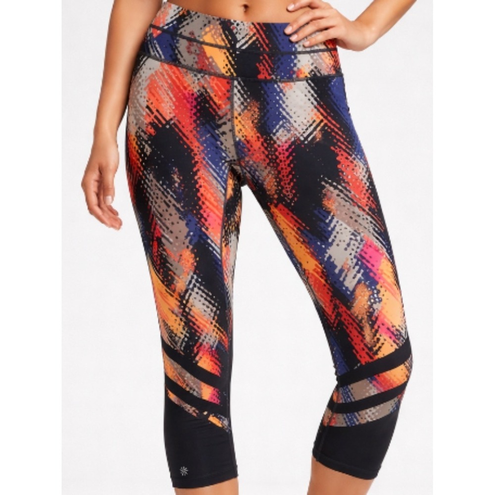 Athleta Lava Sonar Vibrant Abstract Print Women's  Leggings - Size Meduim